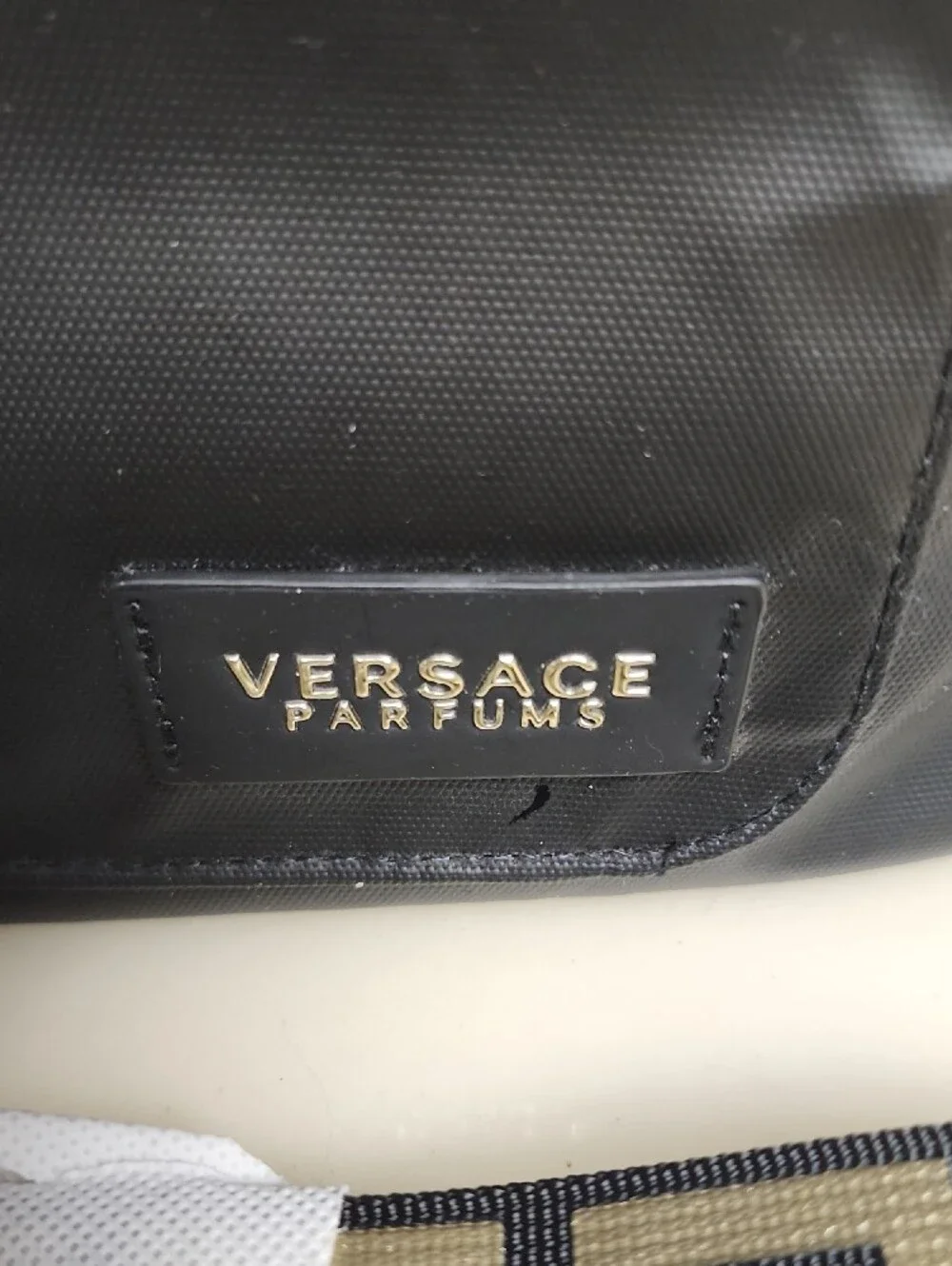 Versace Parfums Back Pack Jeans Collection Black Backpack with Gold Hardware
